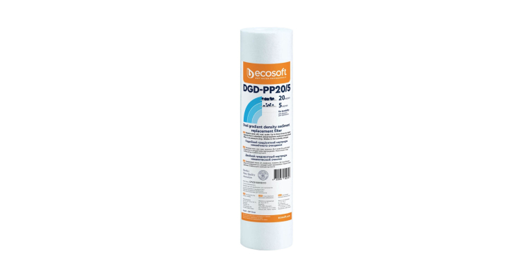 Градиентный картридж Ecosoft 2.5"x10", 20–5 мкм механическая очистка воды