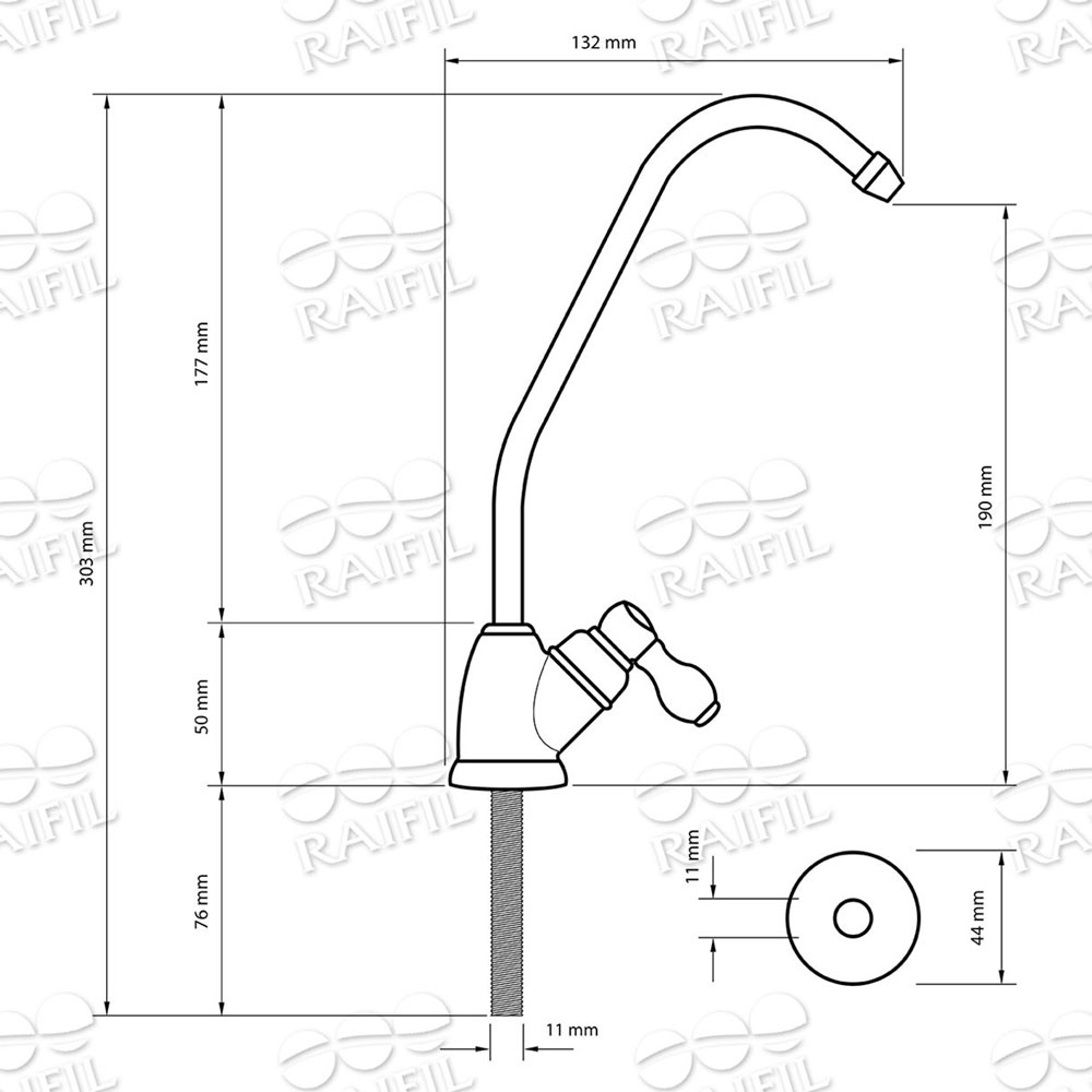 Кран для фильтра Raifil F-07-2BC-L Кран для фильтра Raifil F-07-2BC-L