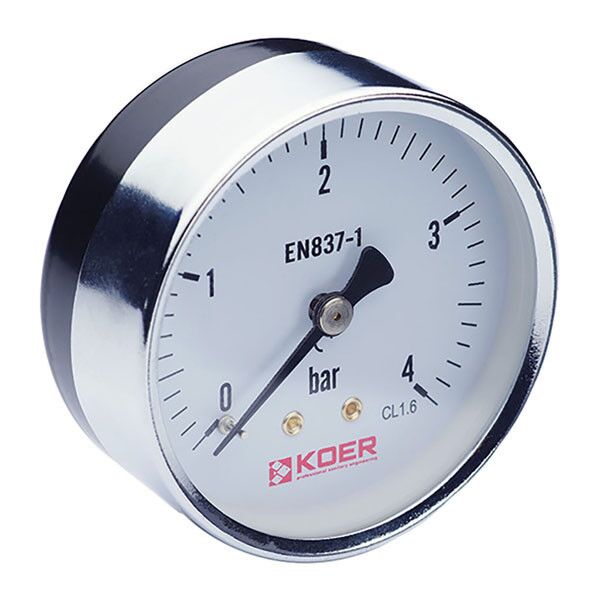 Манометр аксіальний KOER KM.611A D=63мм (0-4 bar)