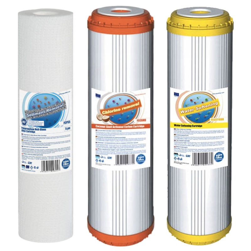Комплекти картриджів - Комплект картриджів Aquafilter для потрійних фільтрів