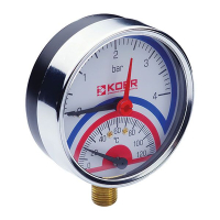 Термо-Манометр радиальный KOER KM.821R D=80мм (0-4 bar)