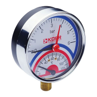Термо-Манометр радіальний KOER KM.821R D=80мм (0-6 bar)