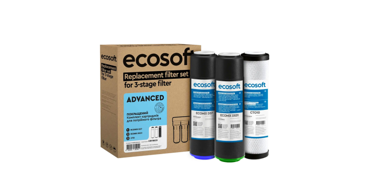 Улучшенный комплект картриджей Ecosoft CRV3ECO для тройного фильтра