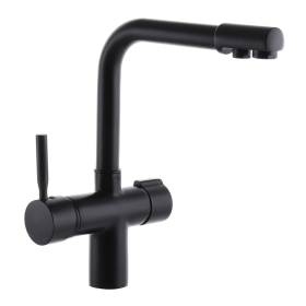Смеситель для кухни HAIBA Hans 021 "Черный" с вых. для питьевой воды