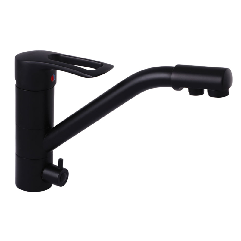 Смеситель для кухни Haiba Hansberg 021 "Черный" с вых. для питьевой воды